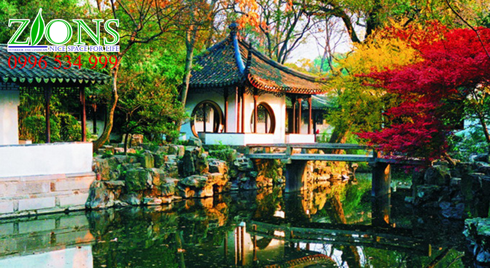 Sân vườn biệt thự Trung Quốc